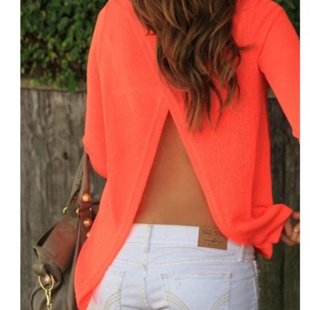 Sexy open back shirt